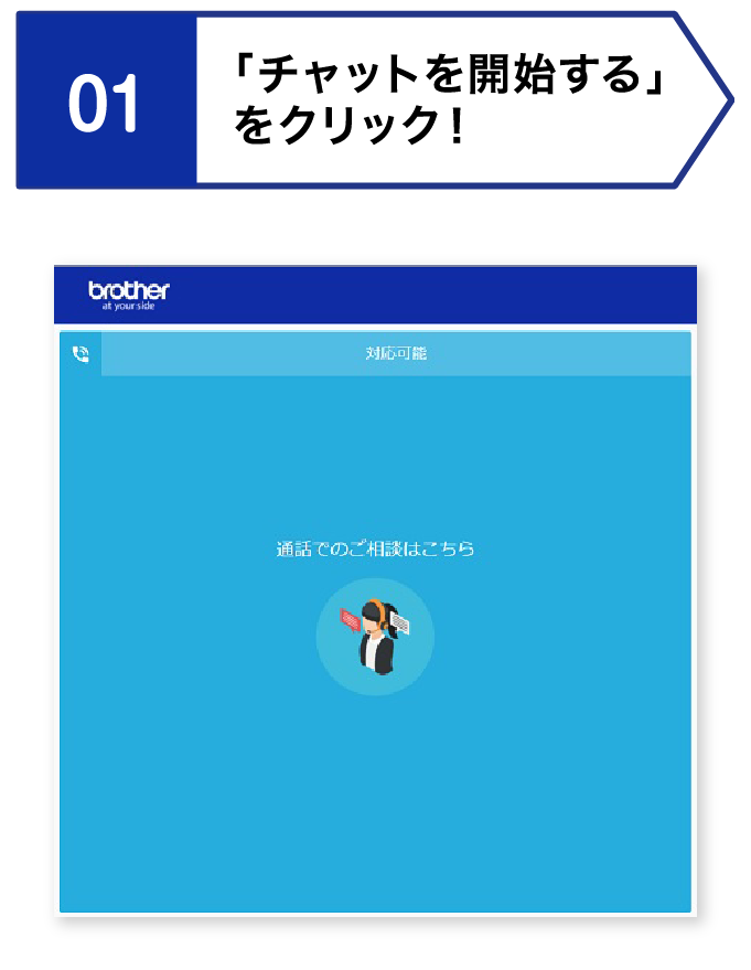 01.「チャットを開始する」をクリック！