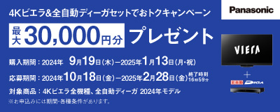 4Kビエラ&全自動ディーガセットでおトクキャンペーン