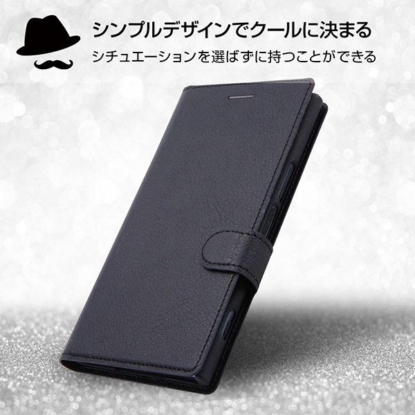 Xperia XZ Premium 手帳型 シンプル マグネット/ブラック