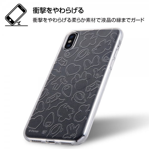 iPhone X/XS ディズニー/TPUソフトケース キラキラ/ミッキー