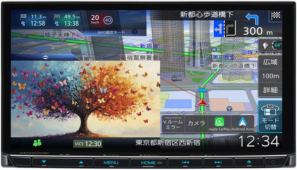 7V型ナビ180mm/地デジ/DVD対応/スマホ連携/