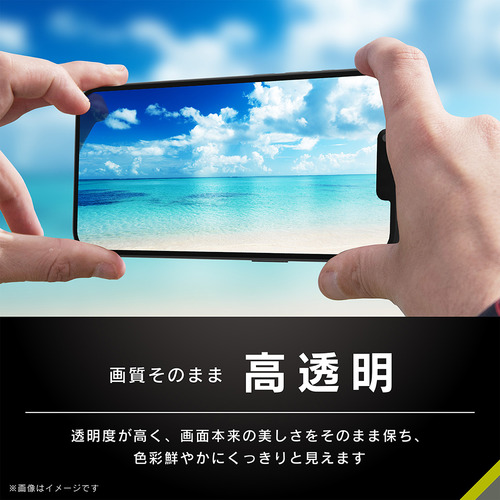 iPhone13 Pro Max 用 FLEX 3D 複合フレームガラス【画面保護ガラス / 角割れ防止 高透明タイプ 超強化ゴリラガラス 指紋防止のフッ素加工 / ブラック】