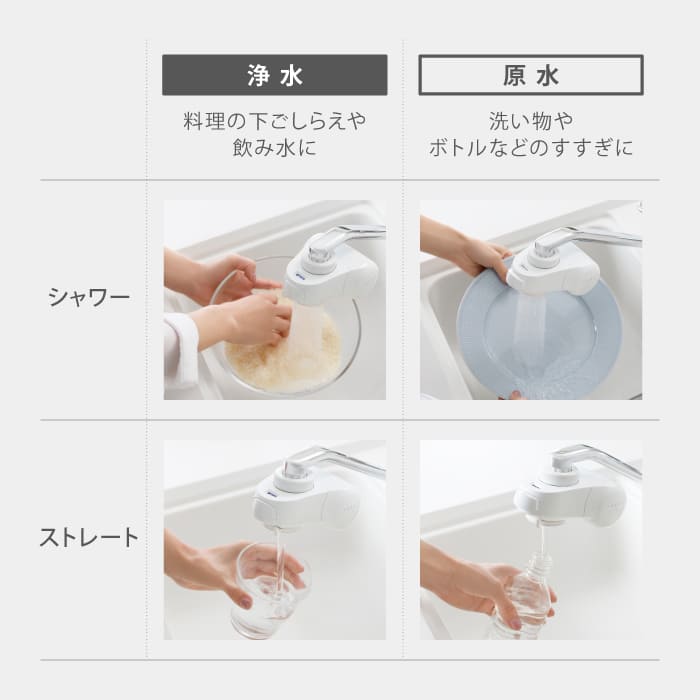 タカギ 蛇口直結型浄水器 ナチュラル本体セット (浄水カートリッジ 2個入) 日本製