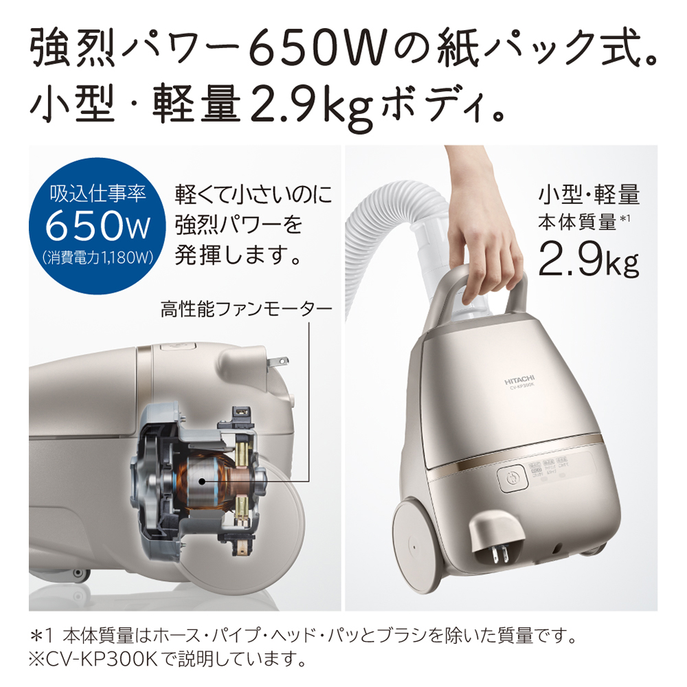 最大48%OFFクーポン HITACHI 日立 紙パック式クリーナー モーターヘッド 紙パック式掃除機