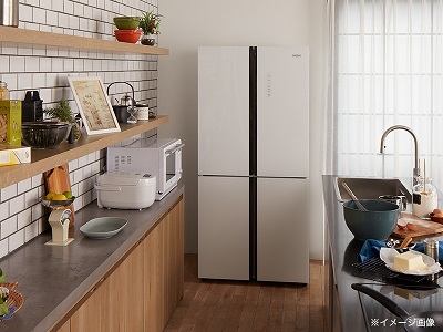 Haier JR-NF468B-W 冷蔵庫[引き出し式クリアバスケット][大容量冷凍室 ...