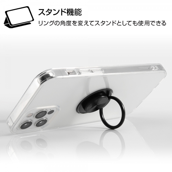 iPhone 12 / 12 Pro TPUソフト リング付/ブラック