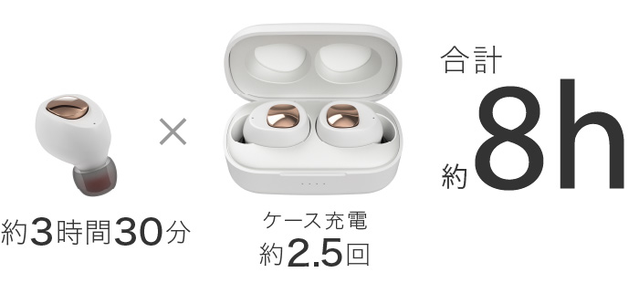 AAC対応 ワイヤレスイヤホン Buetooth/完全ワイヤレス/マイク搭載/AAC対応/ブラック