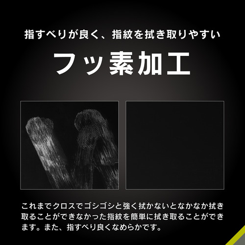 iPhone13 Pro Max 用 FLEX 3D 複合フレームガラス【画面保護ガラス / 角割れ防止 高透明タイプ 超強化ゴリラガラス 指紋防止のフッ素加工 / ブラック】
