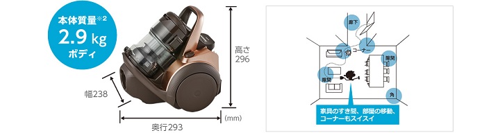 Panasonic MC-SR25J-N サイクロン式掃除機 「プチサイクロン