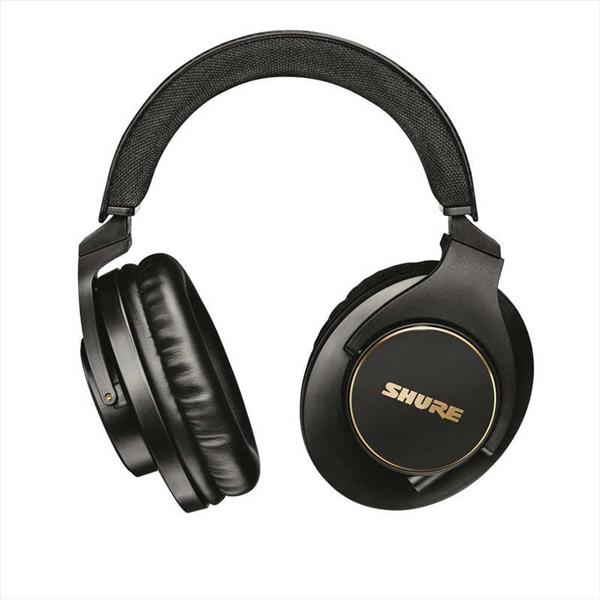 SHURE ブラックヘッドホン 収納ケース付き SHURE 密閉ダイナミック型 プロフェッショナル・モニタリング