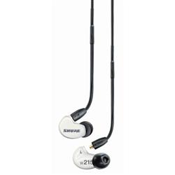 SHURE カナル型 イヤホン リモコン・マイク付き SE215 ホワイト SHURE 高遮音性イヤホン／ホワイト（リモコンマイク付きケーブル