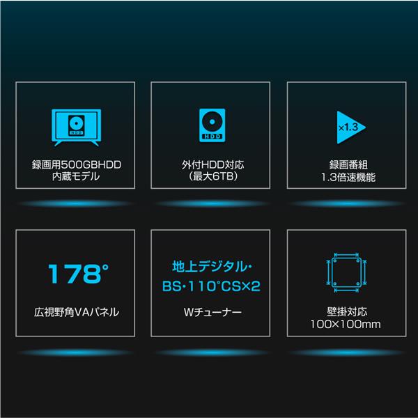 ELSONIC EHDTB24R3 液晶ハイビジョンテレビ【24V型/HDD500GB/2 