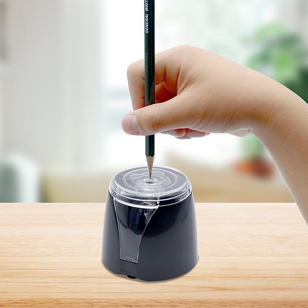 ELSONIC 電動 えんぴつけずり【ブラック/鉛筆削り/おそうじブラシ付き