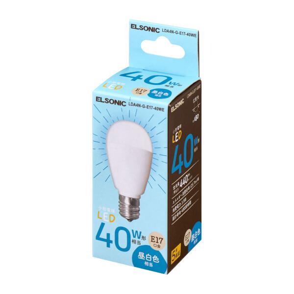 ELSONIC LED電球E17【40形/昼白色】 LDA4NGE1740WE | ノジマオンライン