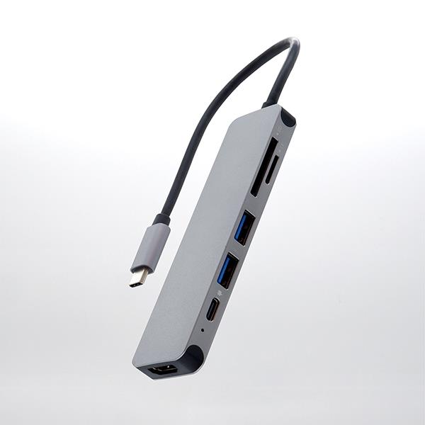 ELSONIC ECL-HSD06 6ポートUSBハブ【SD/microSD/USB-A2ポート