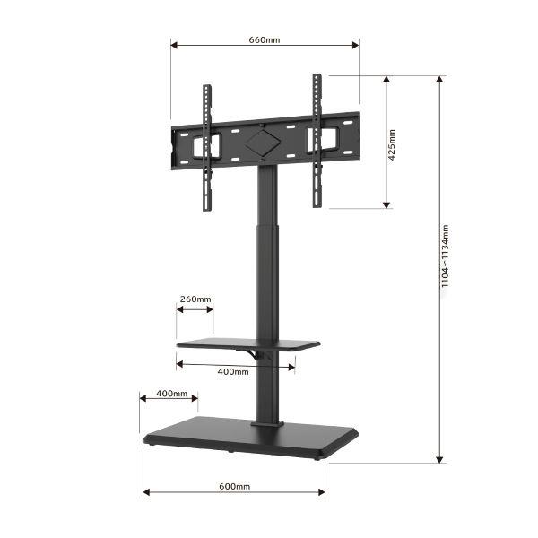 ELSONIC 壁寄せテレビスタンド ブラック ED-KYTS01 | ノジマオンライン