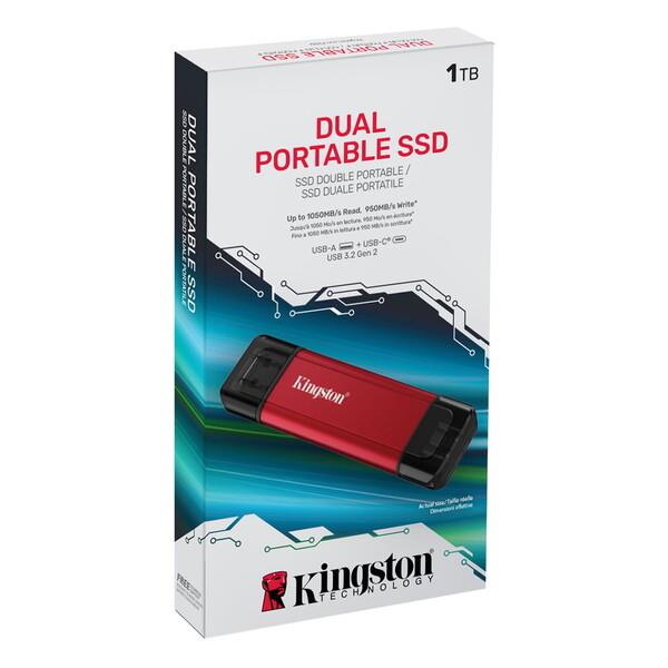 キングストンテクノロジー 外付け SSD 1TB USB3.2 キングストン USB3.2対応デュアルポータブルSSD SPSD-1TB | ノジマ