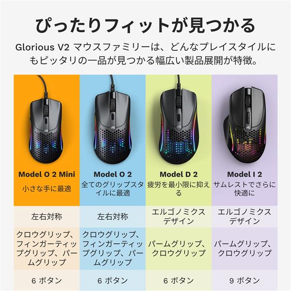 Glorious ゲーミングマウス Glorious Model O 2 Mini - Matte Black