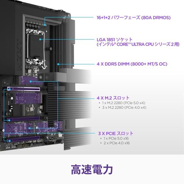 NZXT マザーボード N7 Z890 ATX Gaming Wi-Fi Motherboard Black N7