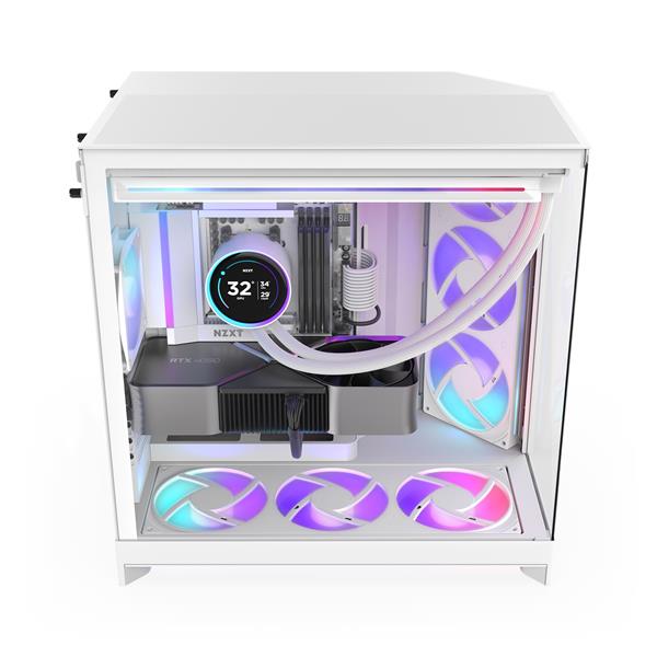 PCケース(自作PC用) NZXT H9 Flow White H9 Flow (2023)シリーズ | NZXT ミドルタワー型PCケース | 株式