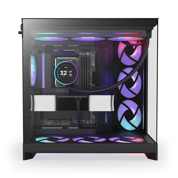 NZXT H9 Flow ATX Mid Tower PC Case with Dual Chamber Black