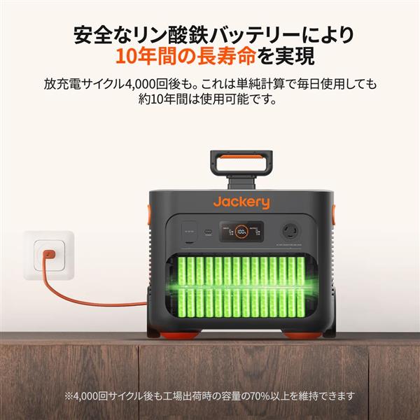 Jackery JE-2000C ポータブル電源 2000 Plus【リン酸鉄リチウム