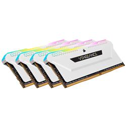 メモリキット DDR4, 3200MHz 64GB(16GBx4) DIMM, Unbuffered, 16-20-20-38, VENGEANCE  RGB PRO SL White, 1.35V CMH64GX4M4E3200C16W