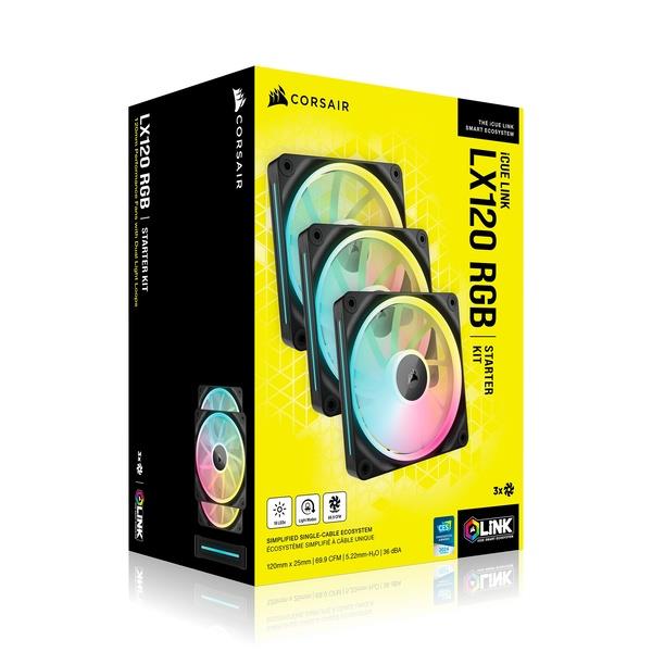 Corsair ケースファン iCUE LINK LX120 RGB Triple Fans Starter