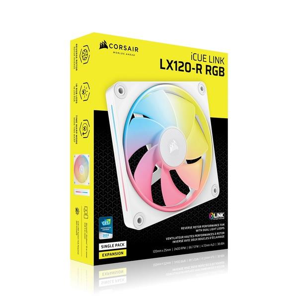 Corsair LX120-R RGB 120mmファン×2 Corsair PCケースファン iCUE LINK LX120-R RGB WHITE Single Reverse