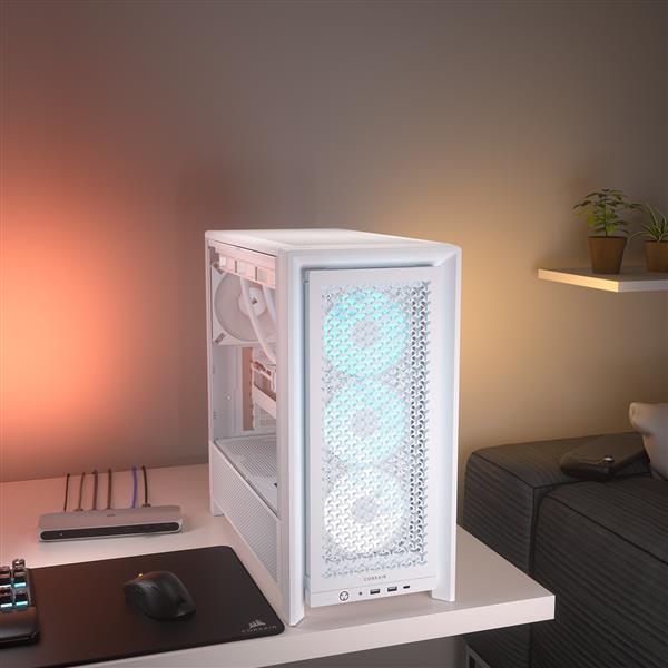 Corsair PCケース FRAME 4000D RS ARGB Mid-Tower White CC-9011297-WW
