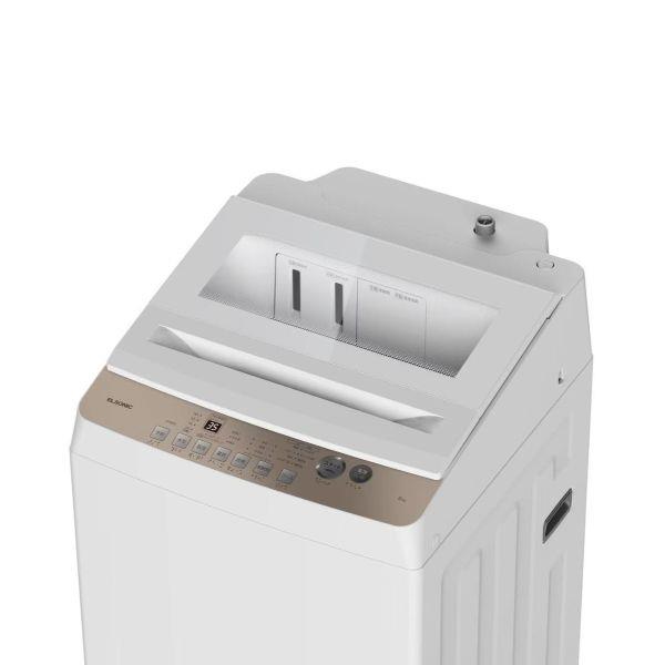 極美品 ELSONIC 2024年製 洗濯機 しわケア脱水 簡易乾燥機能付 ELSONIC 全自動洗濯機【洗濯6kg/洗剤自動投入機能付き/ホワイト】 ESM