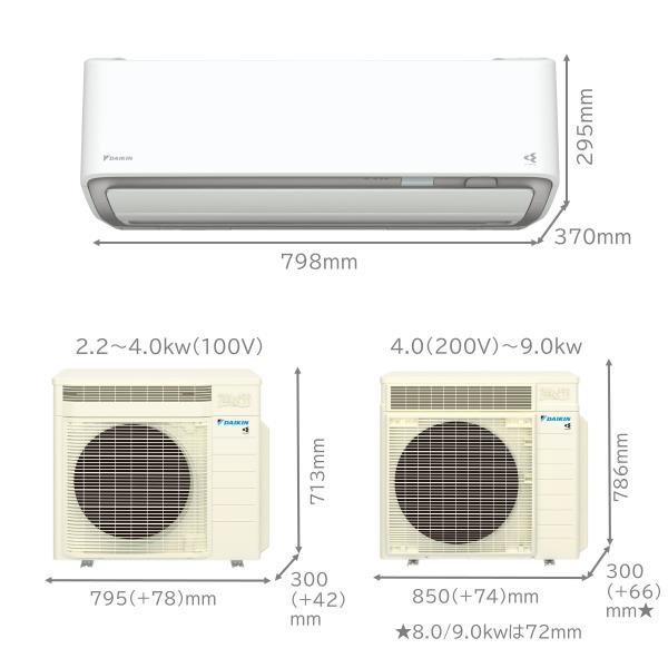 室外機ダイキンDAIKIN AN71SRP-W 自動お掃除23畳うるさら7 R - エアコン