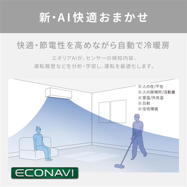 Panasonic エアコン Eolia 美品 ３ヶ月使用 2018年製 Panasonic エアコン eolia(エオリア)EXシリーズ14畳/4.0kW/200V