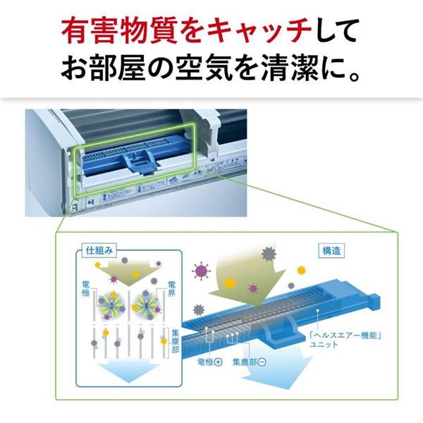 MITSUBISHI MSZ-R2224-ESET エアコン 霧ヶ峰 Rシリーズ【主に6畳/2.2KW/100V/コンパクト設計/フィルター おそうじメカピュアホワイト/2024年モデル】 | ノジマオンライン