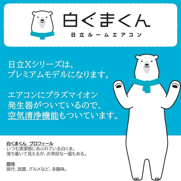 HITACHI エアコン 白くまくん Xシリーズ【12畳用/凍結洗浄/単相