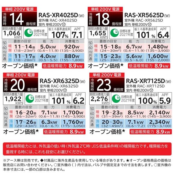 HITACHI エアコン 白くまくん Xシリーズ【20畳用/凍結洗浄/単相
