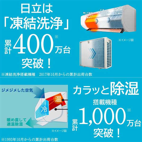 HITACHI エアコン 白くまくん Xシリーズ【26畳用/凍結洗浄/単相200V