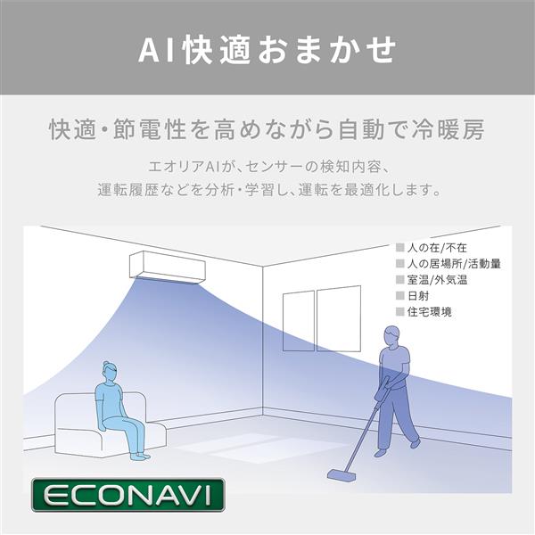 Panasonic エアコン eolia(エオリア)Xシリーズ18畳/5.6kW/200V