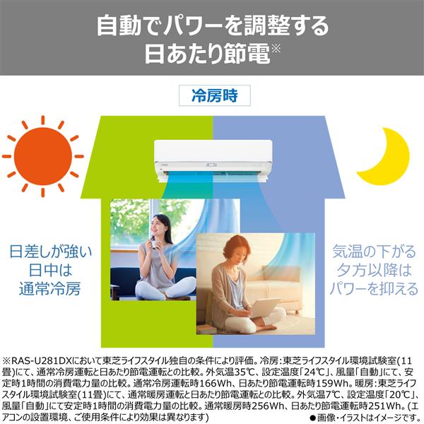 TOSHIBA エアコン[DXシリーズ]【10畳用/2.8kw/100V/2025年モデル