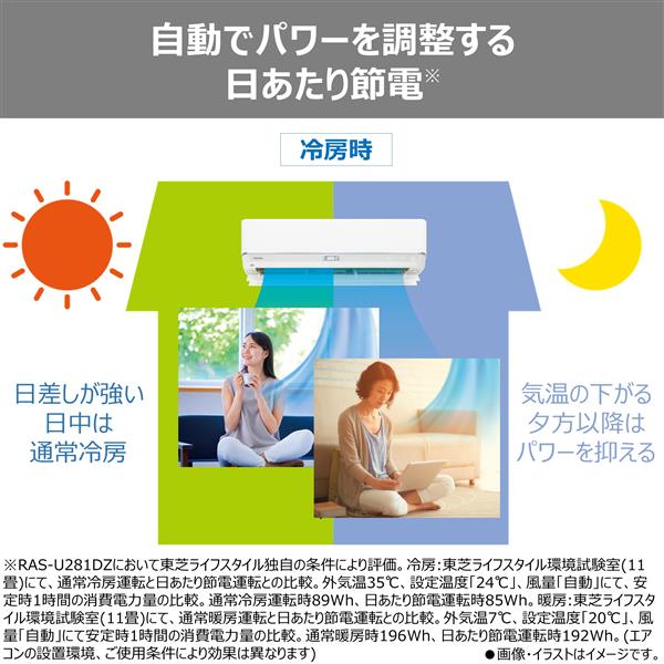 TOSHIBA エアコン[DZシリーズ]【8畳用/2.5kw/100V/2025年モデル】 RAS
