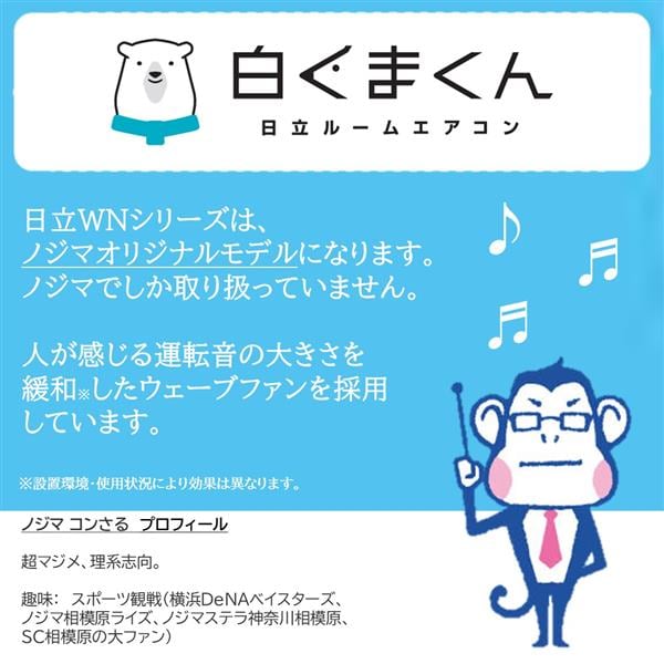 HITACHI エアコン白くまくん[WNシリーズ/オリジナルモデル][18畳用/5.6