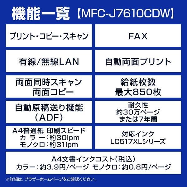 ブラザー 【お得なA4用紙＆インクセット】MFC-J7610CDW J7610CDW-INKA4