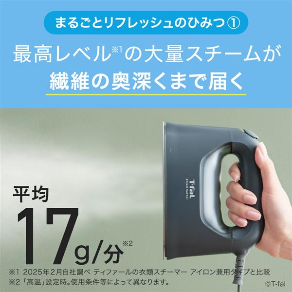 T-fal 衣類スチーマー スチームラフレ ハンガーショット機能付き T-fal 衣類スチーマー スチームラフレ ハンガーショット機能付き