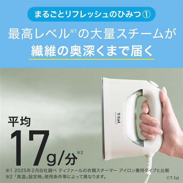 T-fal 衣類スチーマー スチームラフレ ハンガーショット機能付き