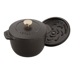 STAUB ラ・ココット de GOHAN 12cm[ブラック/鋳物ホーロー鍋] 40509