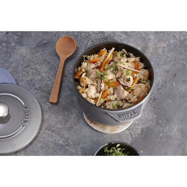 STAUB ラ・ココット de GOHAN 16cm[グレー/鋳物ホーロー鍋] 40509-703