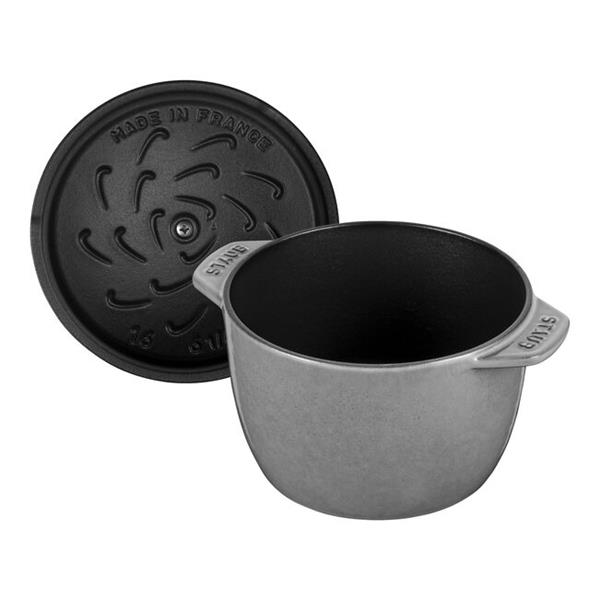 STAUB ラ・ココット de GOHAN 16cm[グレー/鋳物ホーロー鍋] 40509-703