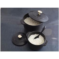 STAUB ラ・ココット de GOHAN 16cm[ブラック/鋳物ホーロー鍋] 40509