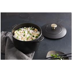 STAUB ラ・ココット de GOHAN 16cm[ブラック/鋳物ホーロー鍋] 40509