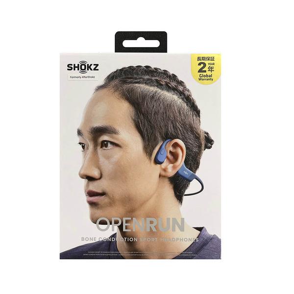 Shokz 骨伝導イヤホン OpenRun【マイク対応/Bluetooth/ブルー
